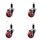 Service Caster 3'' SS Red Poly Wheel Swivel 1-1/8'' Expanding Stem Caster Set, 4PK SCC-SSEX20S314-PPUB-RED-118-4 - alternate 1